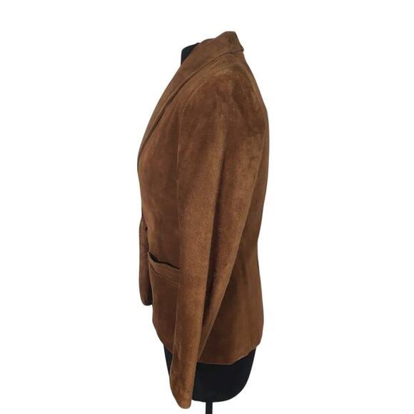 Vintage Winlit Suede Blazer Women’s Size S – Rich Brown Leather Classic - Picture 5 of 10